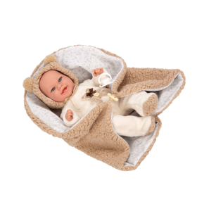 Muñeca Arias Elegance 35 Cm Marrón Osito Con Manta De Arias