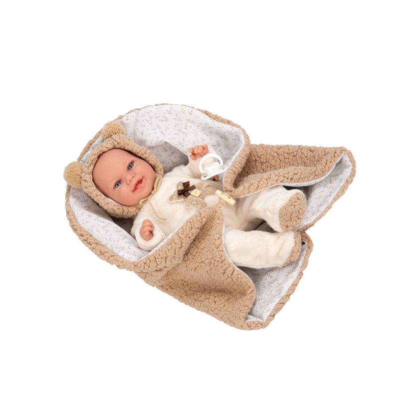 Muñeca Arias Elegance 35 Cm Marrón Osito Con Manta De Arias