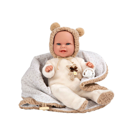 Muñeca Arias Elegance 35 Cm Marrón Osito Con Manta