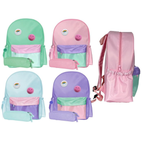 Mochila Bicolor Pastel Con Portatodo 2