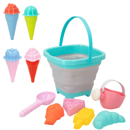 Color Beach Cubo Playa Plegable De Color Baby