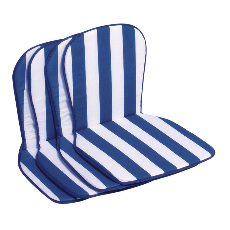 Pack De 4 Cojines Respaldo Bajo 2 Cm Azul De Alco