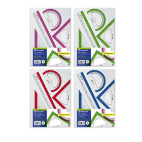 Set 4 Reglas Transparentes Con Funda 2