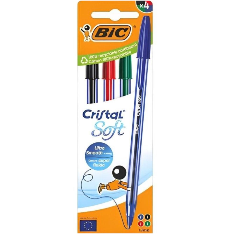Bolígrafo Bic Cristal Surtido 4 Uds