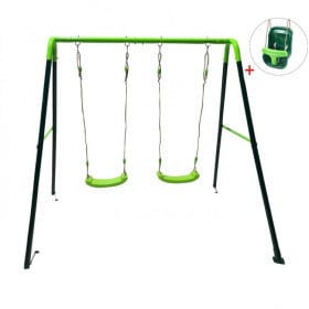 Columpio doble metálico Masgames OLEA + asiento bebé 