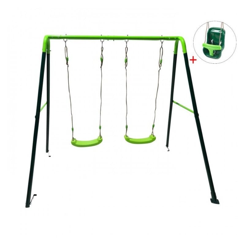 Columpio doble metálico Masgames OLEA + asiento bebé 