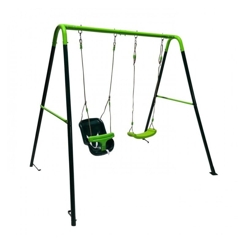Columpio doble metálico Masgames OLEA + asiento bebé 
