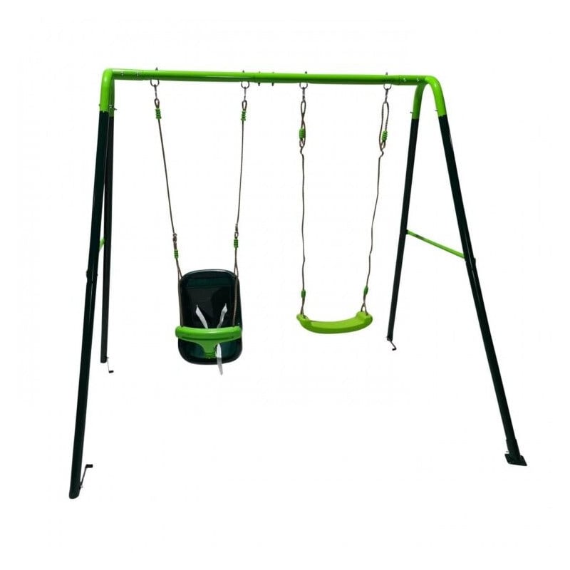 Columpio doble metálico Masgames OLEA + asiento bebé 