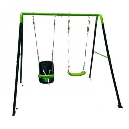 Columpio doble metálico Masgames OLEA + asiento bebé 