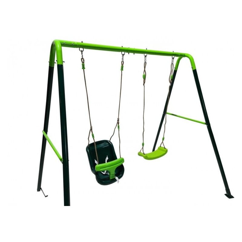 Columpio doble metálico Masgames OLEA + asiento bebé 