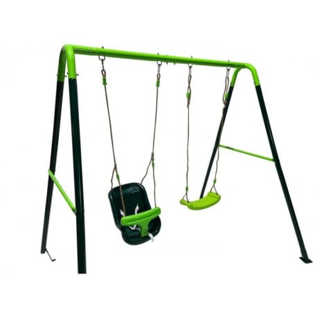 Columpio doble metálico Masgames OLEA + asiento bebé 
