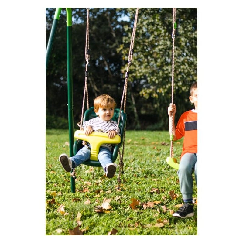 Columpio doble metálico Masgames OLEA + asiento bebé 