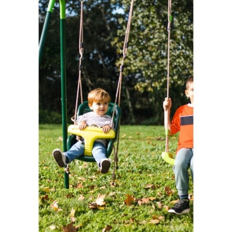 Columpio doble metálico Masgames OLEA + asiento bebé 