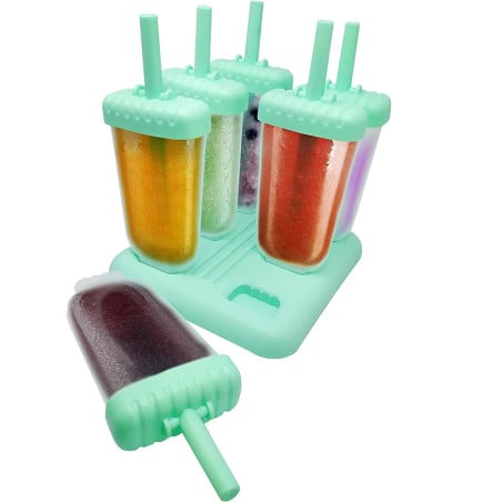 Set 6 Moldes Para Helado Con Bandeja