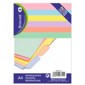 Separadores Pastel Cartón A4 6 Uds