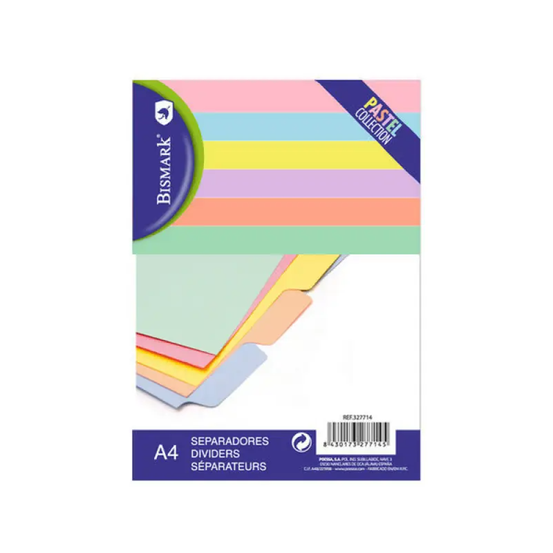 Separadores Pastel Cartón A4 6 Uds
