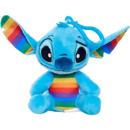 Peluche Stitch Arcoiris Con Clip 10 Cm