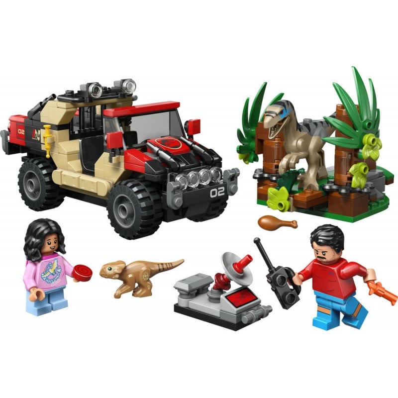 LEGO Jurassic World Huida en Todoterreno y Raptor al Acecho