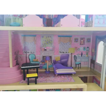 Casa De Muñecas Madera Derly Rosa