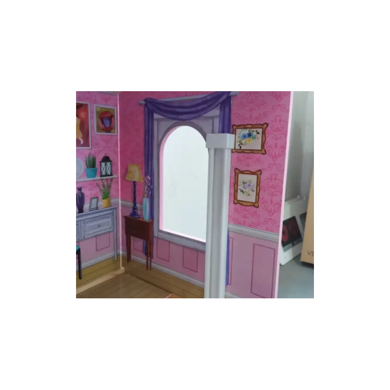Casa De Muñecas Madera Derly Rosa