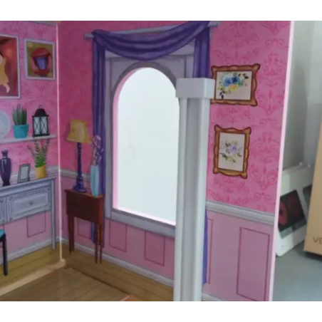 Casa De Muñecas Madera Derly Rosa