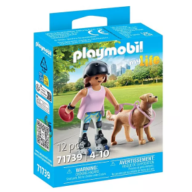 Playmobil Patinadora Con Retriever