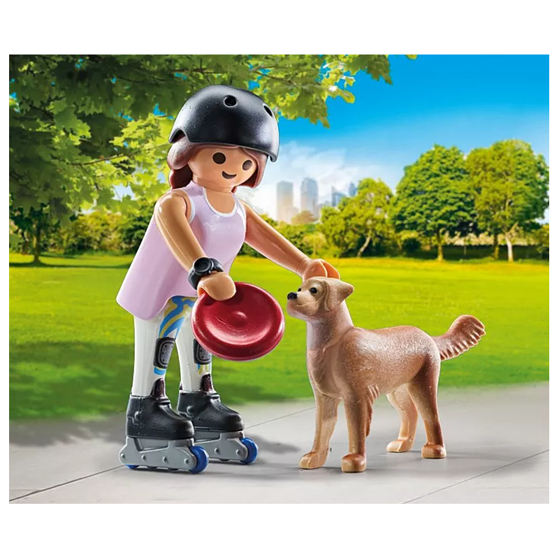 Patinadora Con Retriever