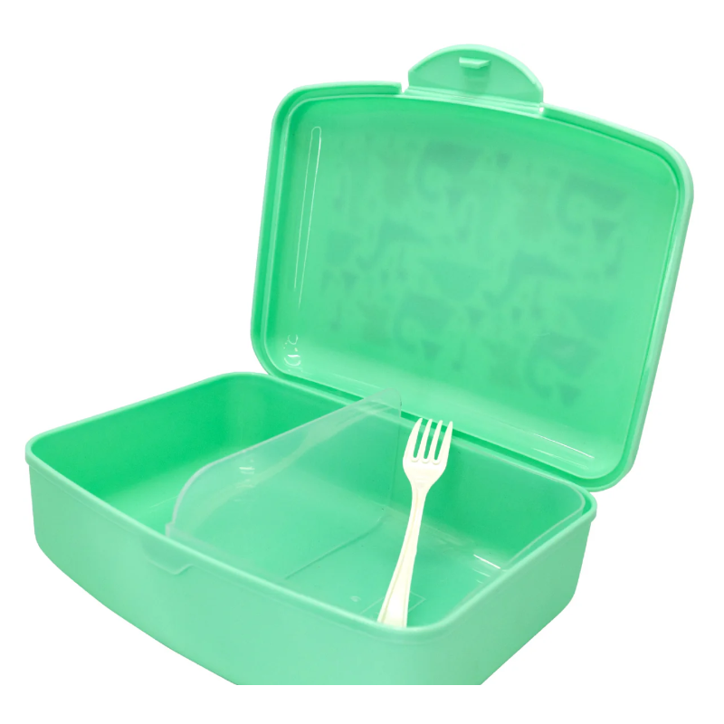 Fiambrera con Divisor y Tenedor Dinosaurios