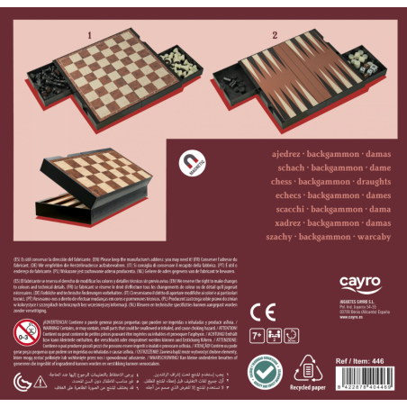 Ajedrez, Damas Y Backgammon Magnético Cayro