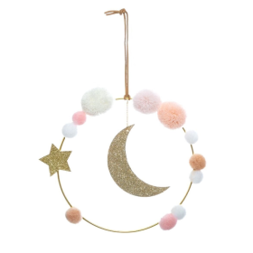 Decoración Pared Luna Con Pompones De Atmosphere