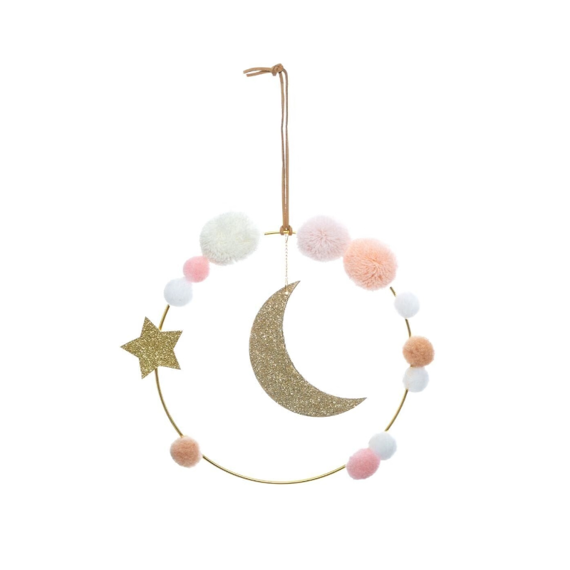 Decoración Pared Luna Con Pompones De Atmosphere