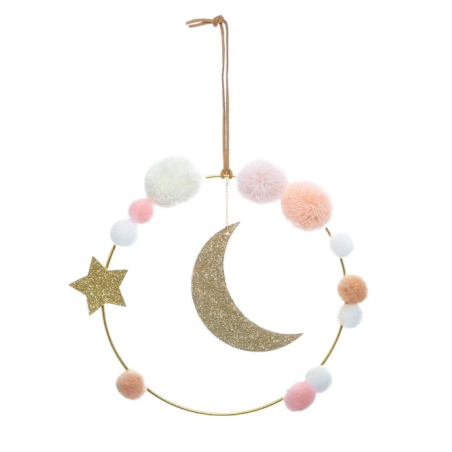 Decoración Pared Luna Con Pompones De Atmosphere