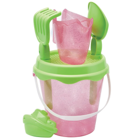 Cubo Playa Purpurina Con Accesorios De Atmosphere