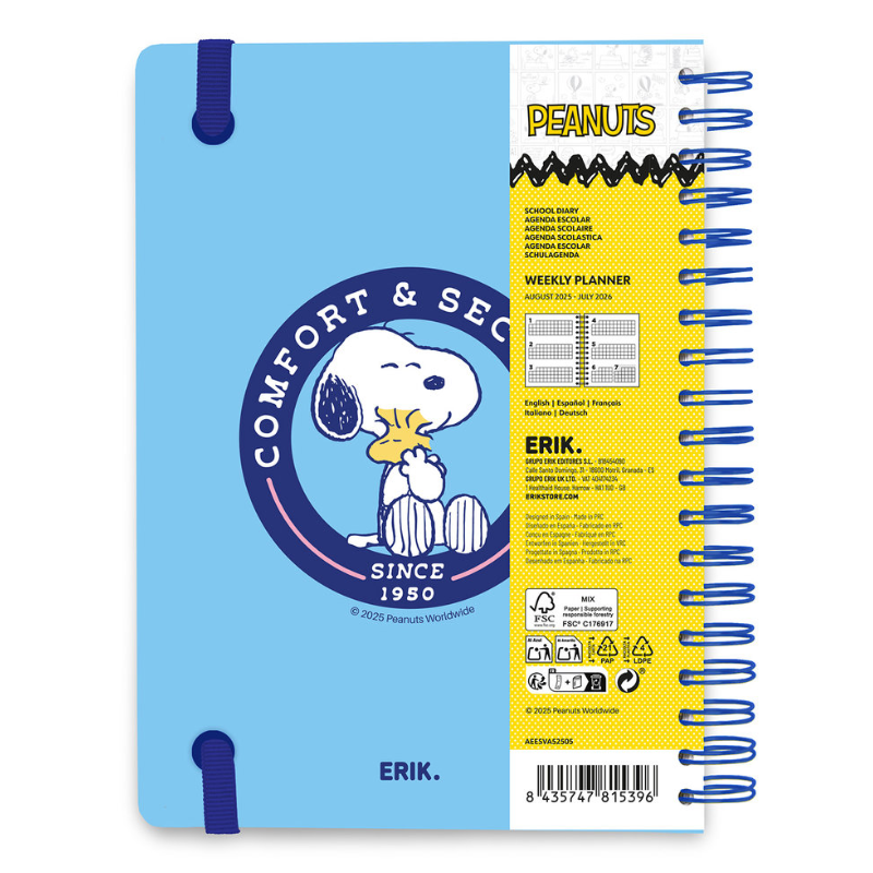Agenda Escolar Snoopy 2025/26