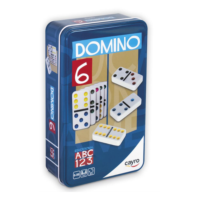 Dominó Doble 6 Colores En Caja Metálica