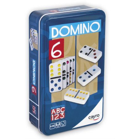 Dominó Doble 6 Colores En Caja Metálica