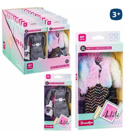 Vestido Muñeca Con Abrigo Rosa Surtido