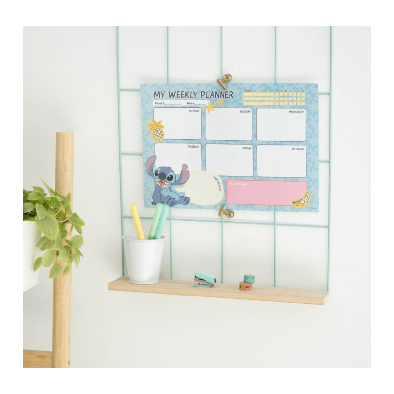 Bloc Planificador Semanal Stitch Tropical