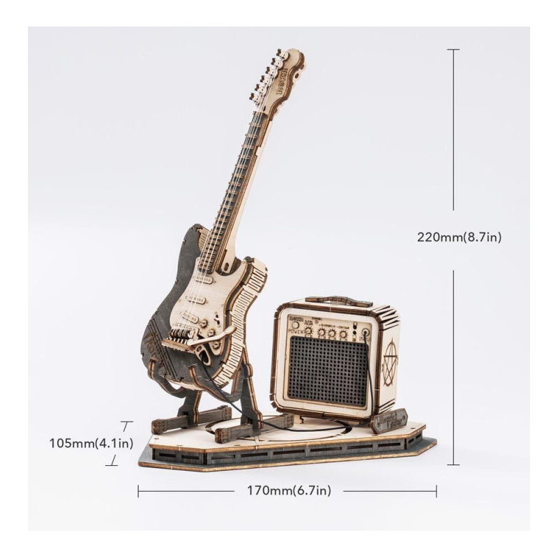 Maqueta Guitarra Eléctrica Con Amplificador Robotime