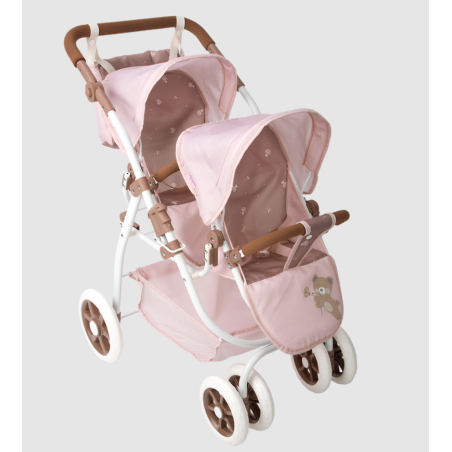 Muñeca Arias Coche Gemelar Bear Con Bolso 45x70x73 Cm De Muñecas Arias