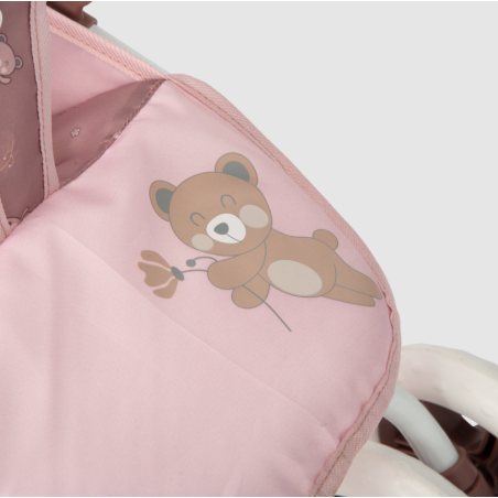 Muñeca Arias Coche Gemelar Bear Con Bolso 45x70x73 Cm