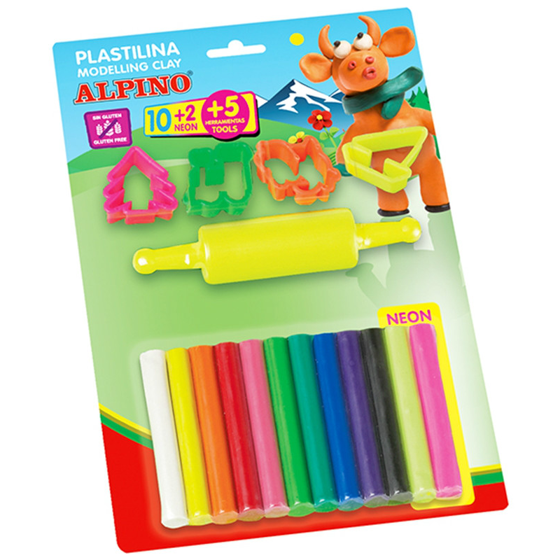 Alpino Blíster 10 + 2 Plastilinas + Herramientas  De Alpino