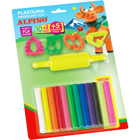 Alpino Blíster 10 + 2 Plastilinas + Herramientas  De Alpino