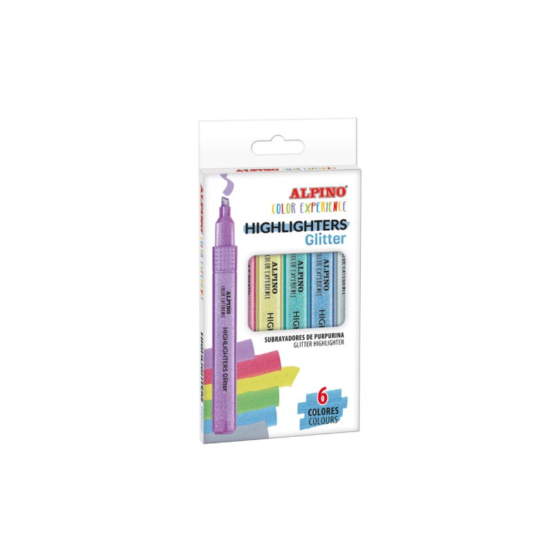 Alpino 6 Subrayadores Glitter De Alpino