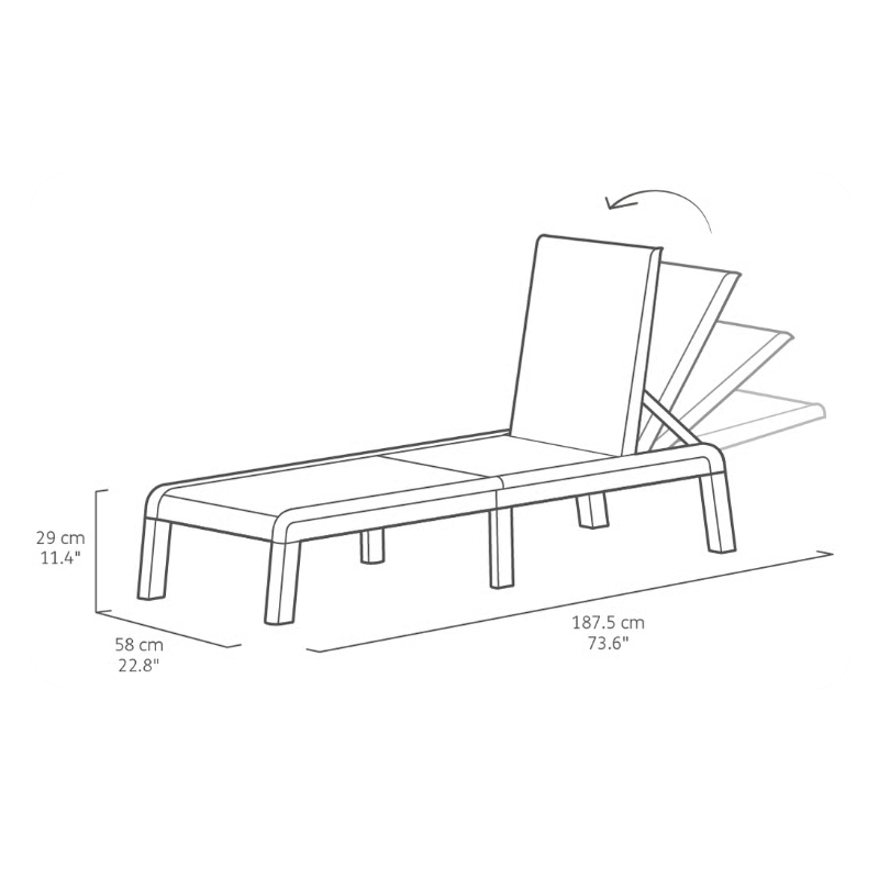 Tumbona Resina Mallorca Antracita
