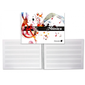 Golden Cuaderno De Música A5 Con Pentagrama De 3 Mm
