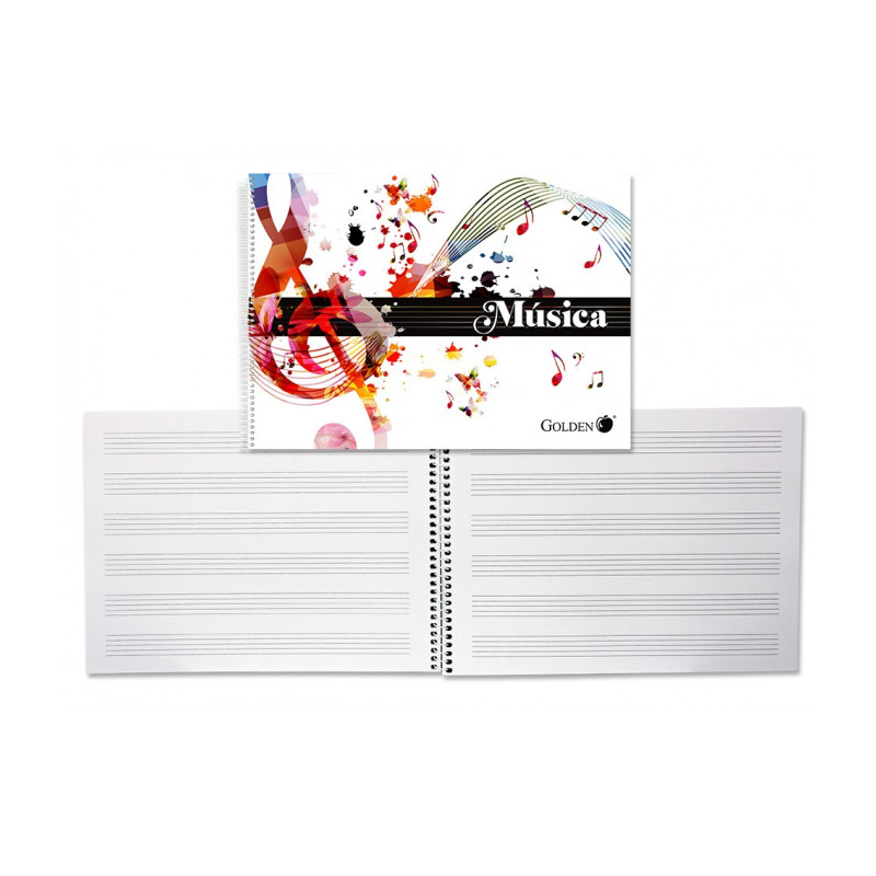 Golden Cuaderno De Música A5 Con Pentagrama De 3 Mm
