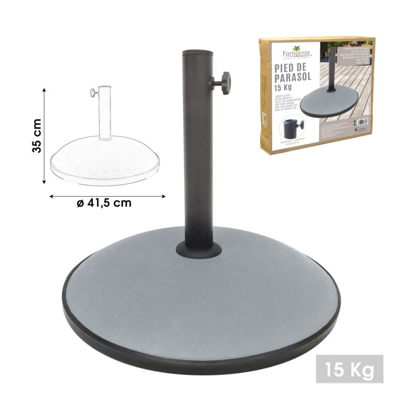 Soporte Sombrilla Gris Cemento 15 kg