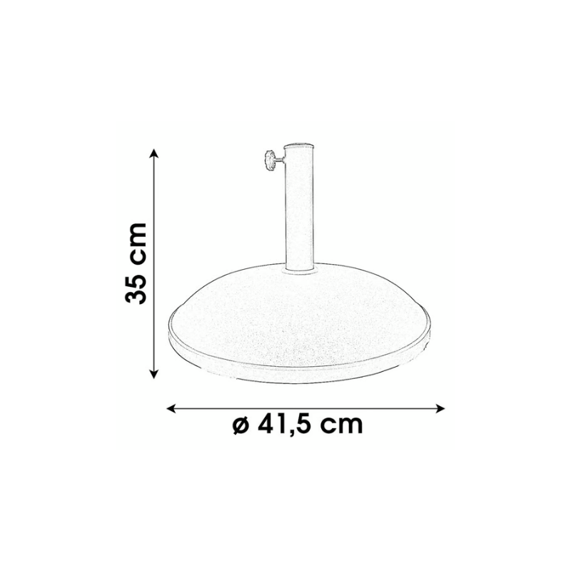 Soporte Sombrilla Negro Cemento 15 kg
