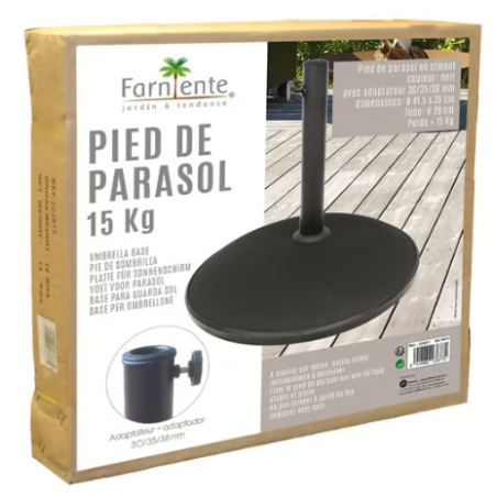 Soporte Sombrilla Negro Cemento 15 kg